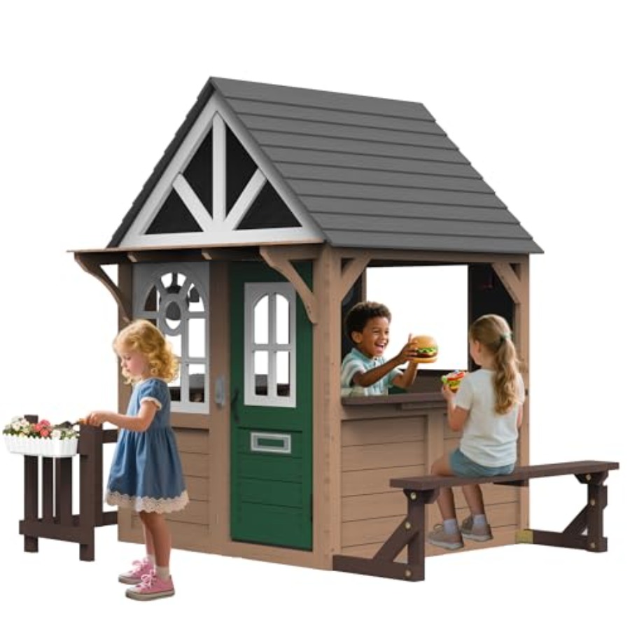 Kids Outdoor House With Kitchen - Outdoor play house for kids: fir