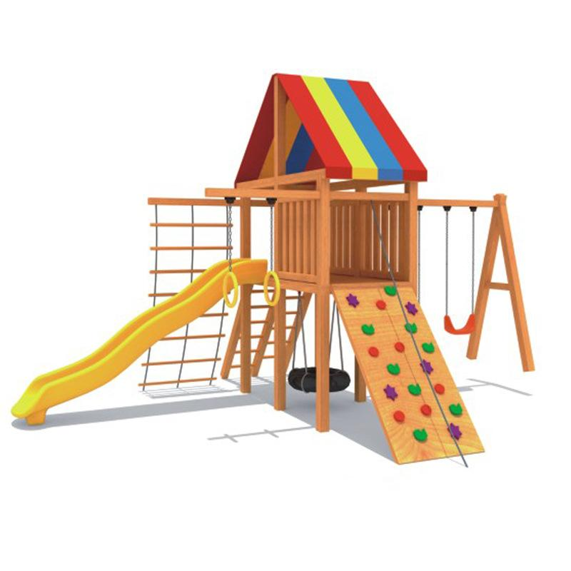 Kids Outdoor Wooden Climbing Frame - Children Cute Squirrel Play Center Wooden
