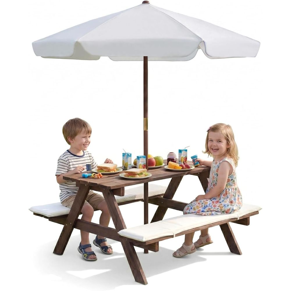 Kids Outdoor Wooden Table - Outdoor Wooden Kids Picnic Table Set