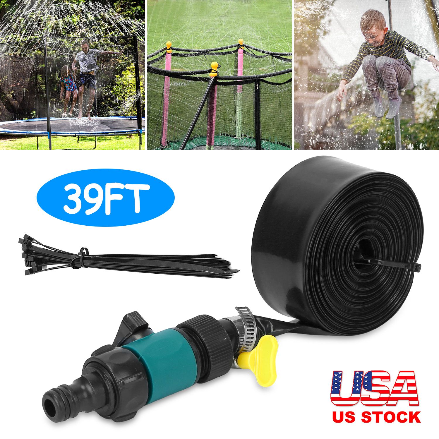Kids Outdoor Water Sprinkler - Lake Forest Upgraded Trampoline Sprinkler for