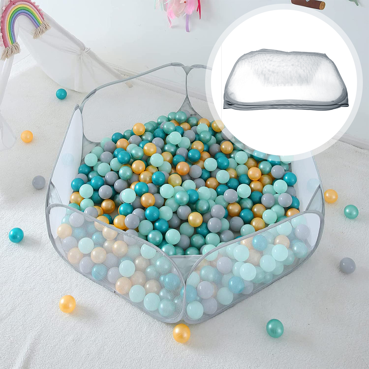 Kids Outdoor Fence - Baby Ocean Ball Pool Portable Cute