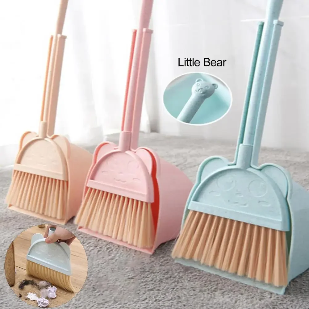 Kids Outdoor Broom - 1 Set Mini Children Broom Dustpan