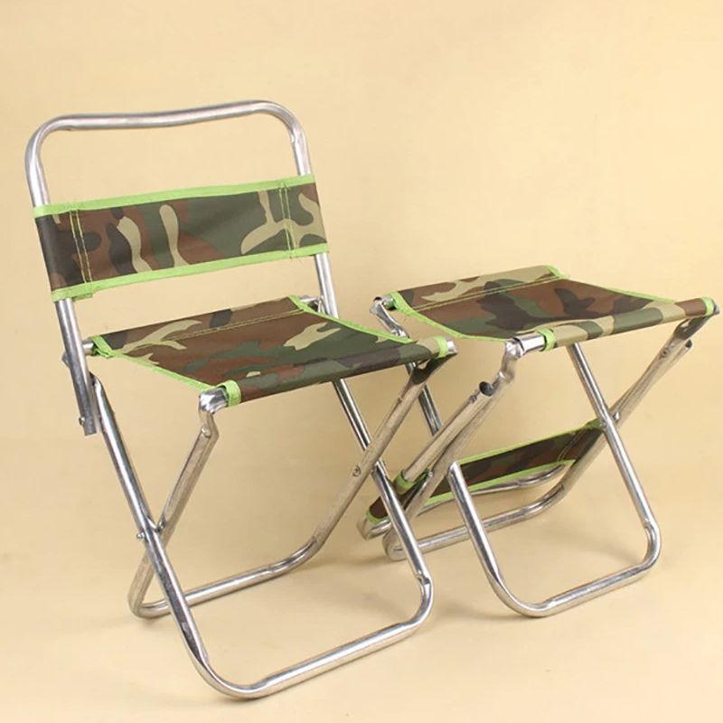 Kids Outdoor Lawn Chair - Camouflage Folding Stool with Backrest 46x29x29cm