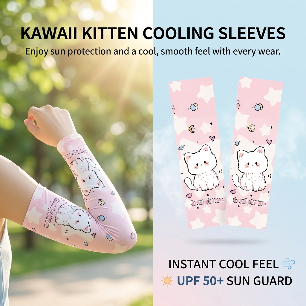 Kids Outdoor Adventure - Cartoon Kids Ice Silk Sun Protect