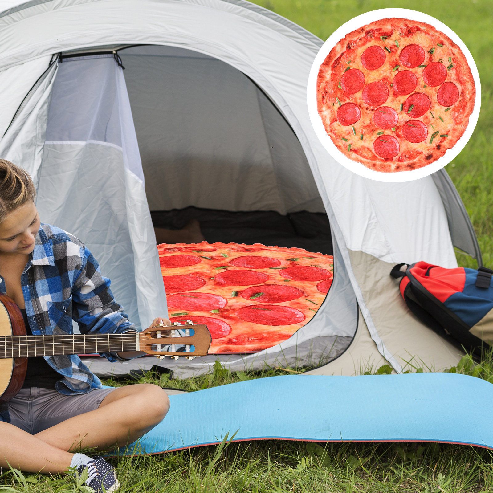 Kids Outdoor Movie Night - Soft Pizza Printed Throw Blanket Warm
