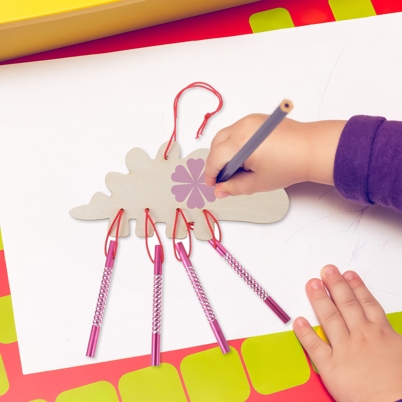 Kids Outdoor Decor - 8Sets Paintable Wooden Wind Chime Blank