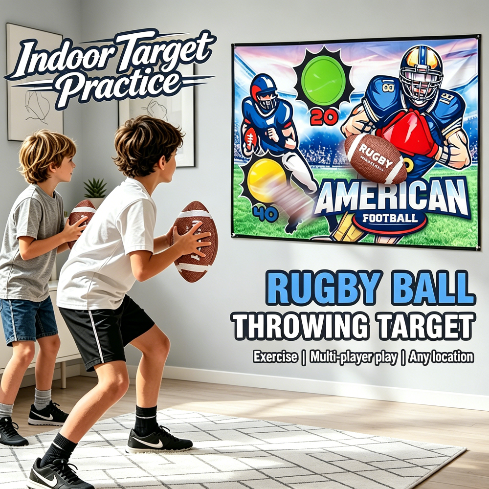 Kids Indoor Outdoor Games - Children's Rugby Ball Toss Games Set
