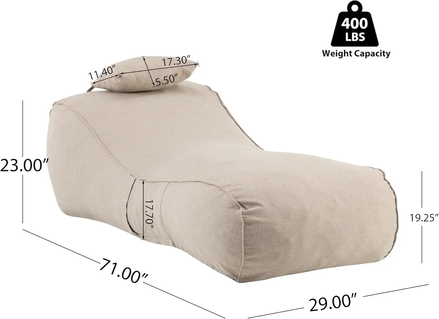 Morton Bean Bag Chair, Fabric  - Kids Outdoor Bean Bag Chair reseña y precio