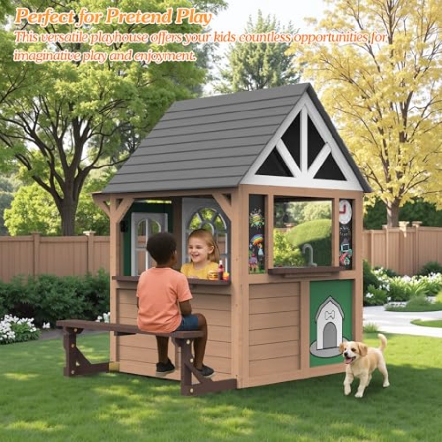 Outdoor play house for kids: f - Kids Outdoor House With Kitchen reseña y precio