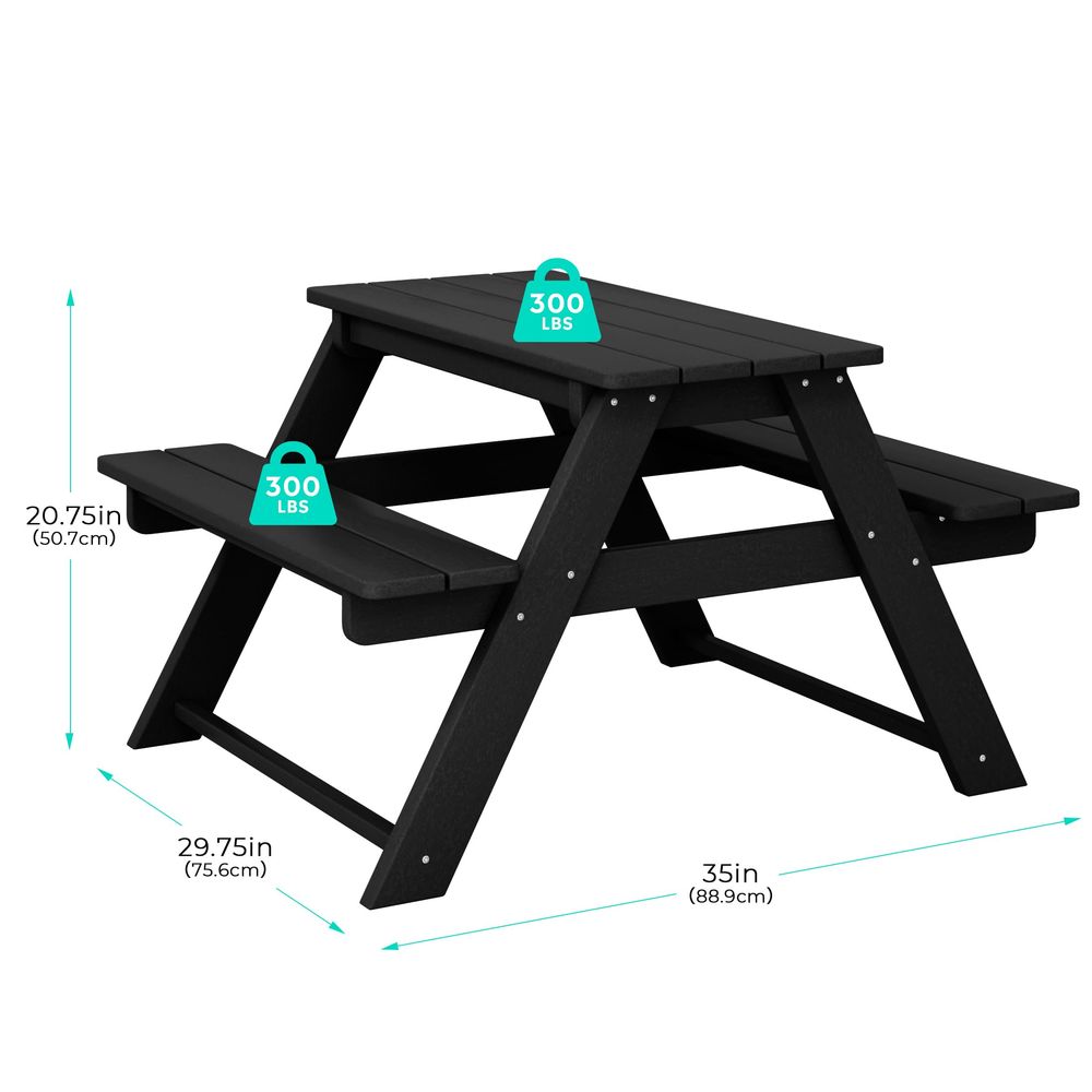 Kids Picnic Table, HDPE All We - Kids Outdoor Lawn Chair reseña y precio
