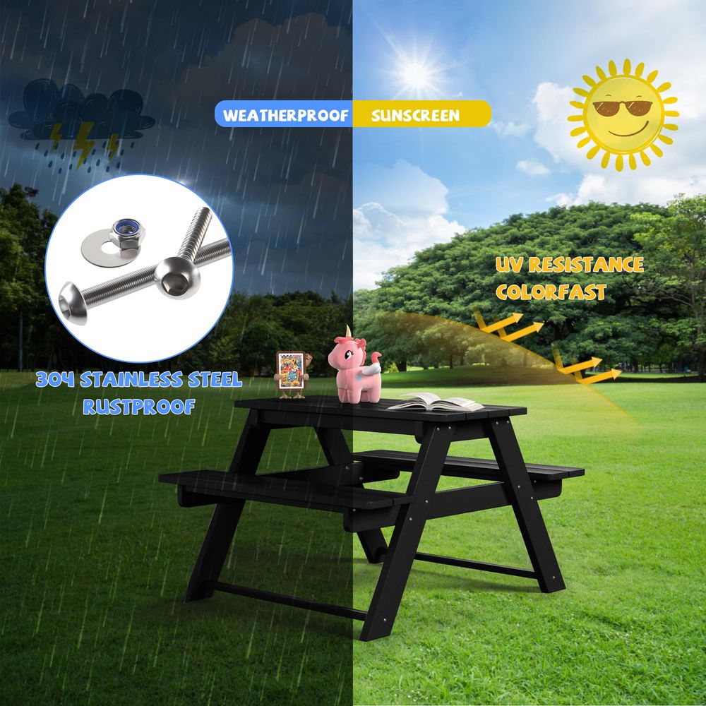 Kids Picnic Table, HDPE All We - Kids Outdoor Lawn Chair reseña y precio