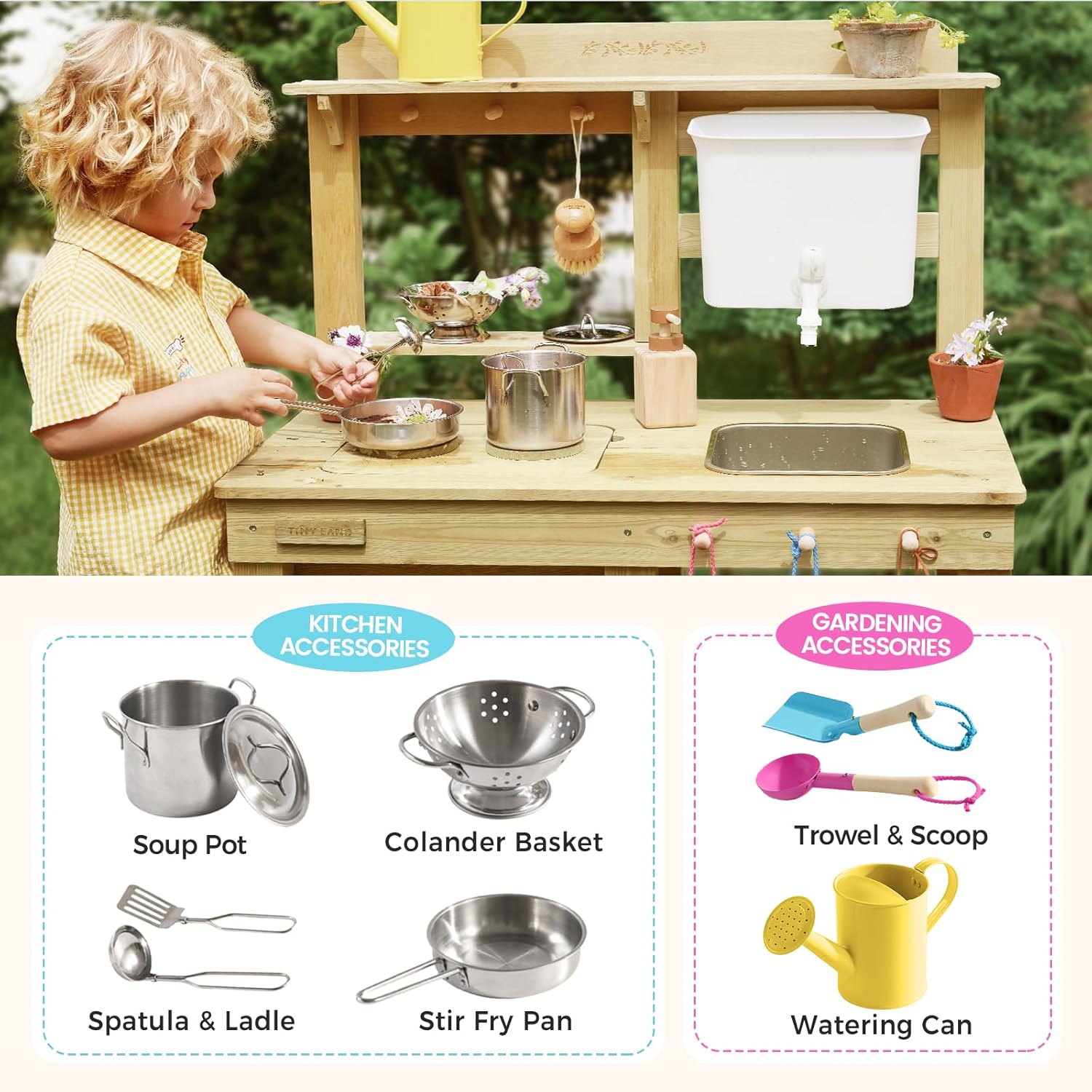Outdoor Mud Kitchen for Kids,  - Kids Outdoor House With Kitchen reseña y precio