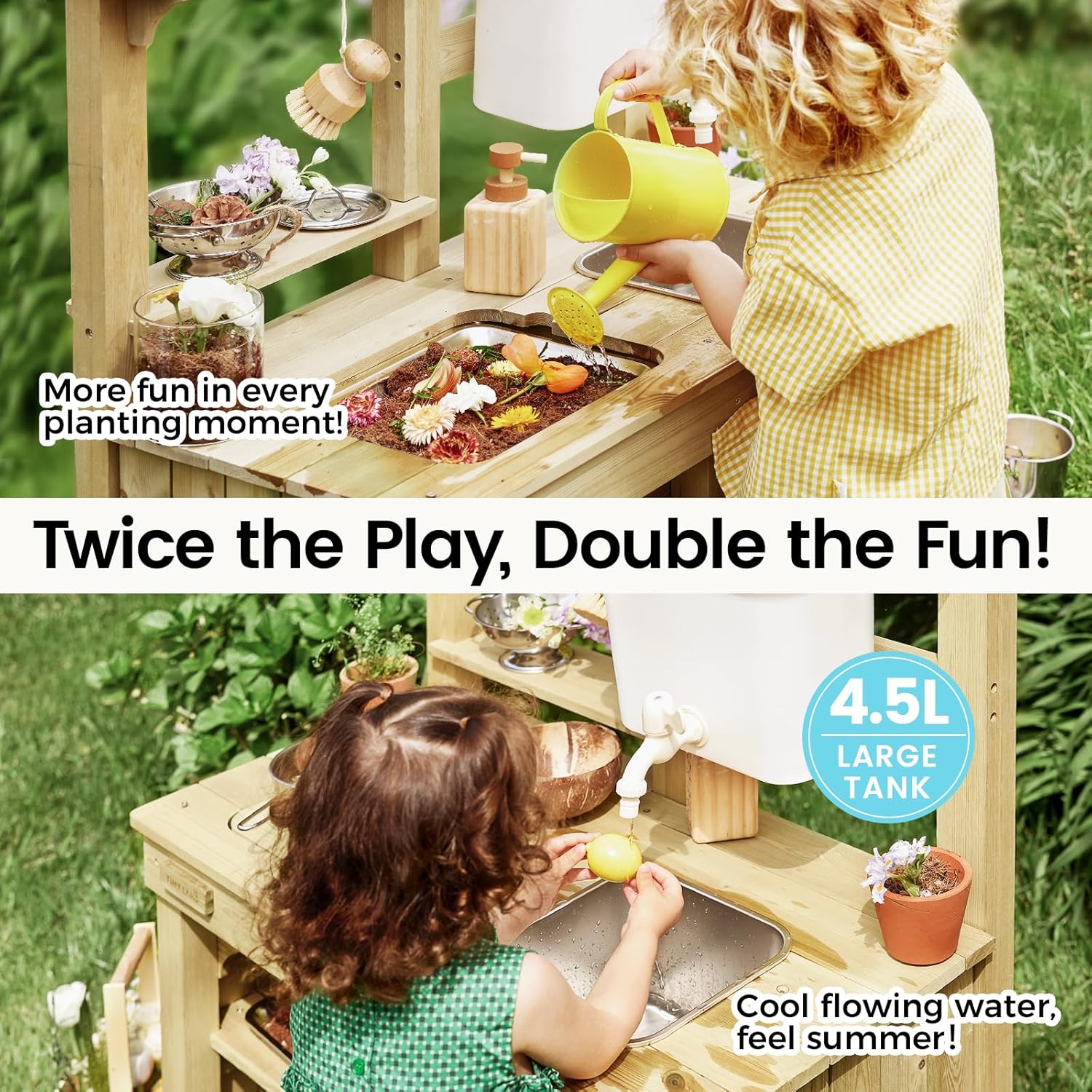 Outdoor Mud Kitchen for Kids,  - Kids Outdoor House With Kitchen reseña y precio