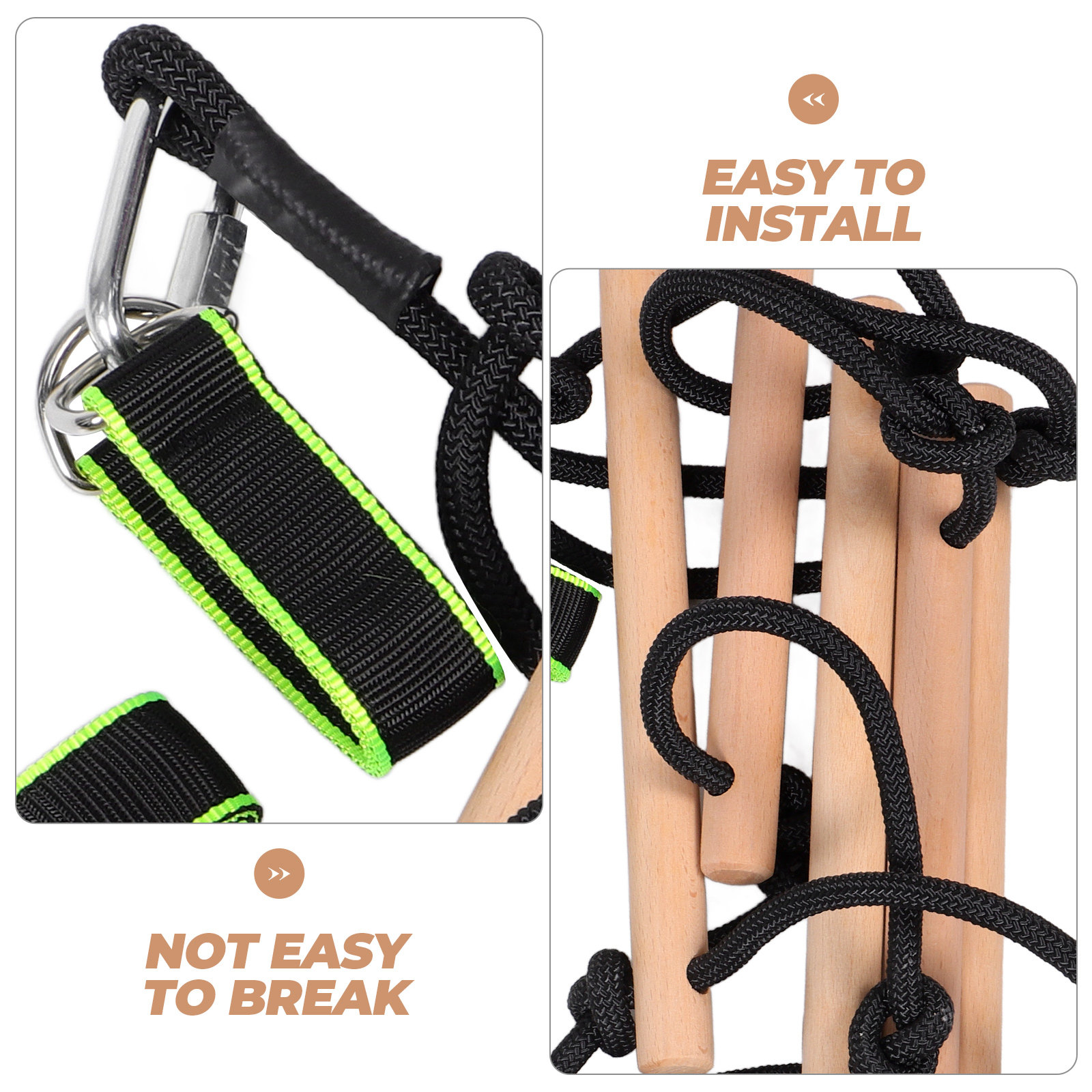 1Set Wood Climbing Rope Ladder - Kids Outdoor Wooden Climbing Frame reseña y precio