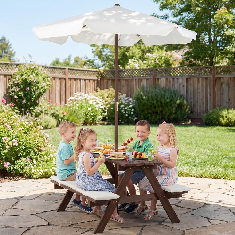 Outdoor Wooden Kids Picnic Tab - Kids Outdoor Wooden Table reseña y precio