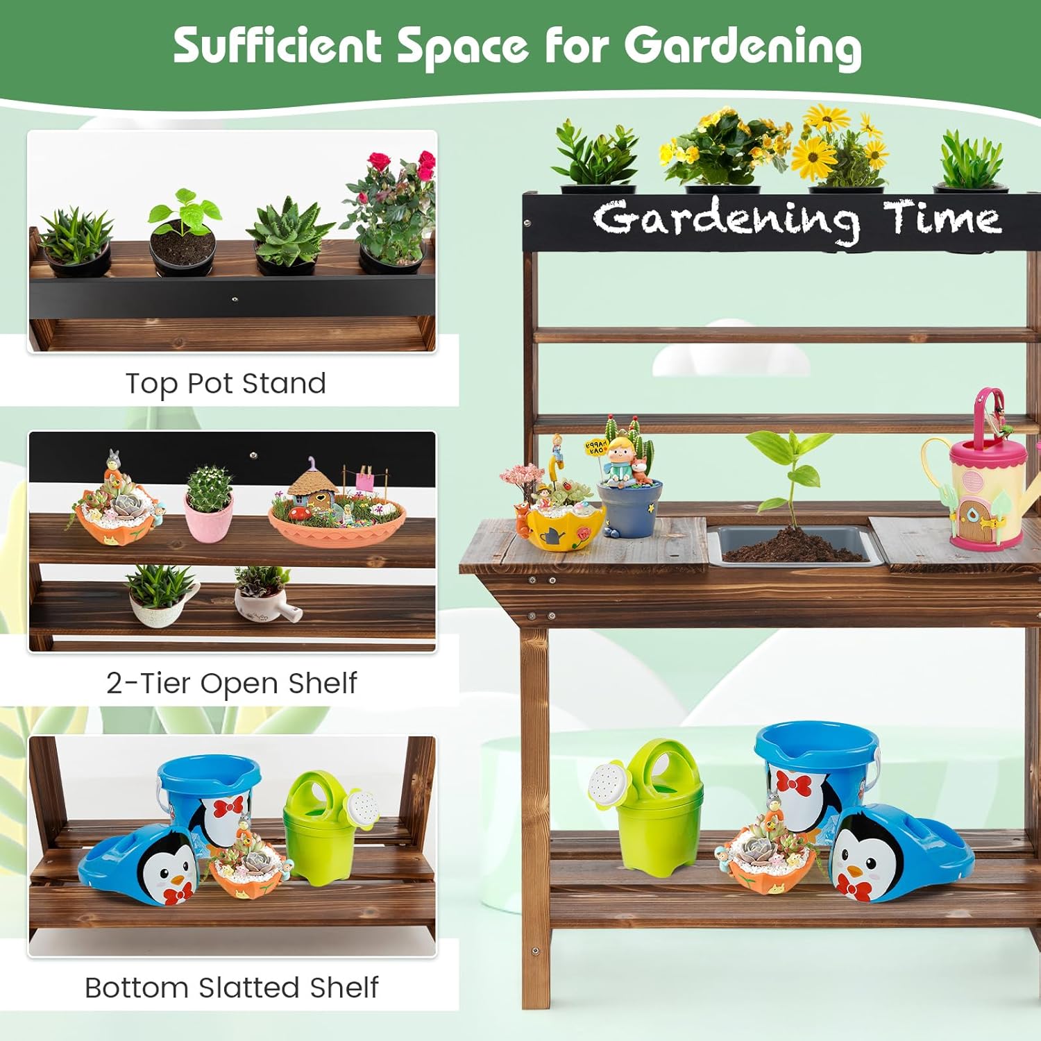Mud Kitchen, Fir Wood Kids Pot - Kids Outdoor House With Kitchen reseña y precio