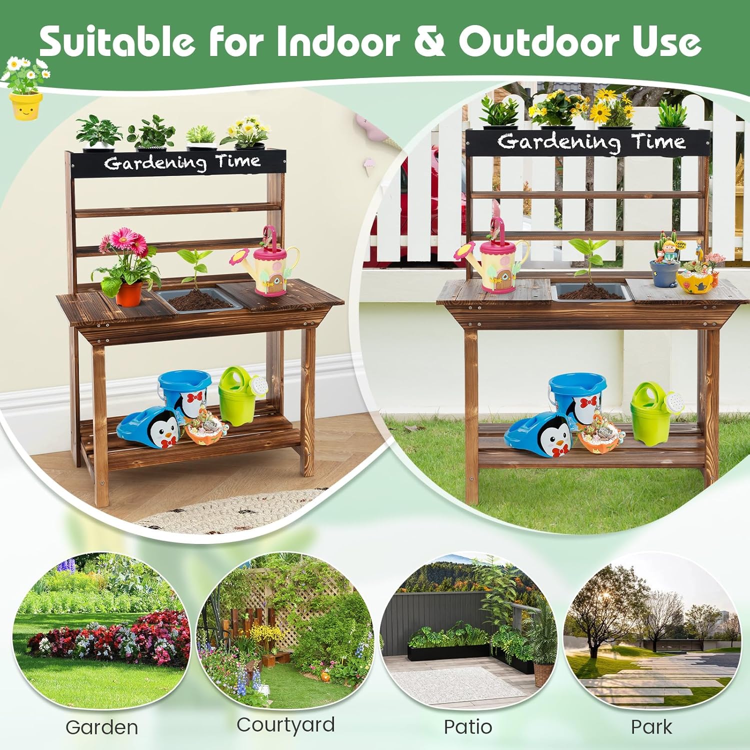 Mud Kitchen, Fir Wood Kids Pot - Kids Outdoor House With Kitchen reseña y precio
