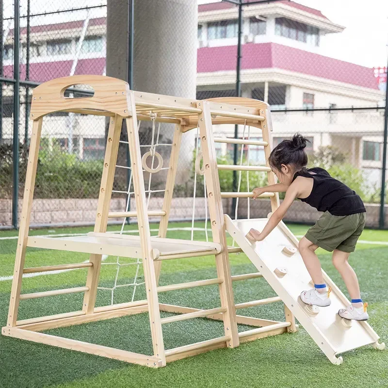 Wooden Climbing Frame Playgrou - Kids Outdoor Wooden Climbing Frame reseña y precio