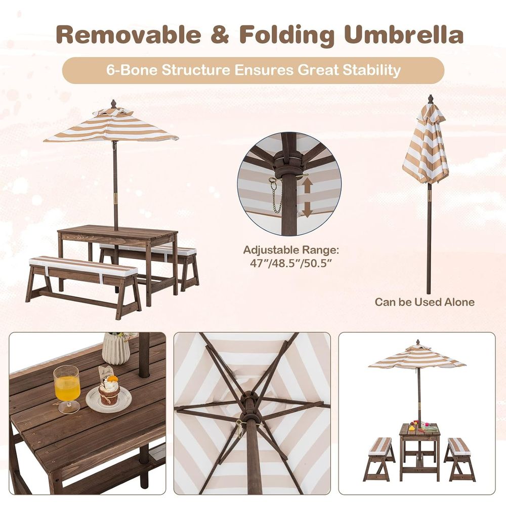 Kids Picnic Table, Outdoor Woo - Kids Outdoor Wooden Table reseña y precio