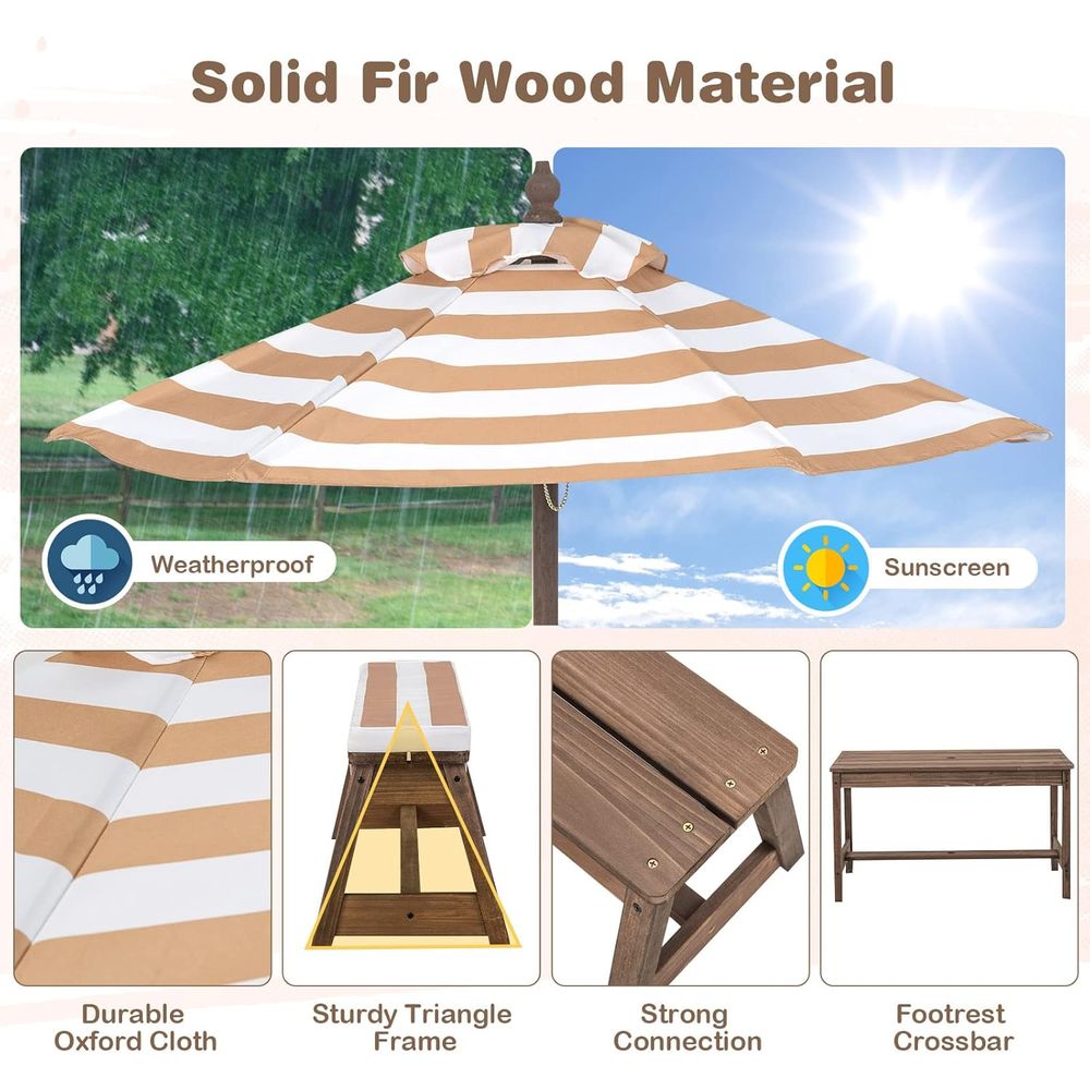 Kids Picnic Table, Outdoor Woo - Kids Outdoor Wooden Table reseña y precio