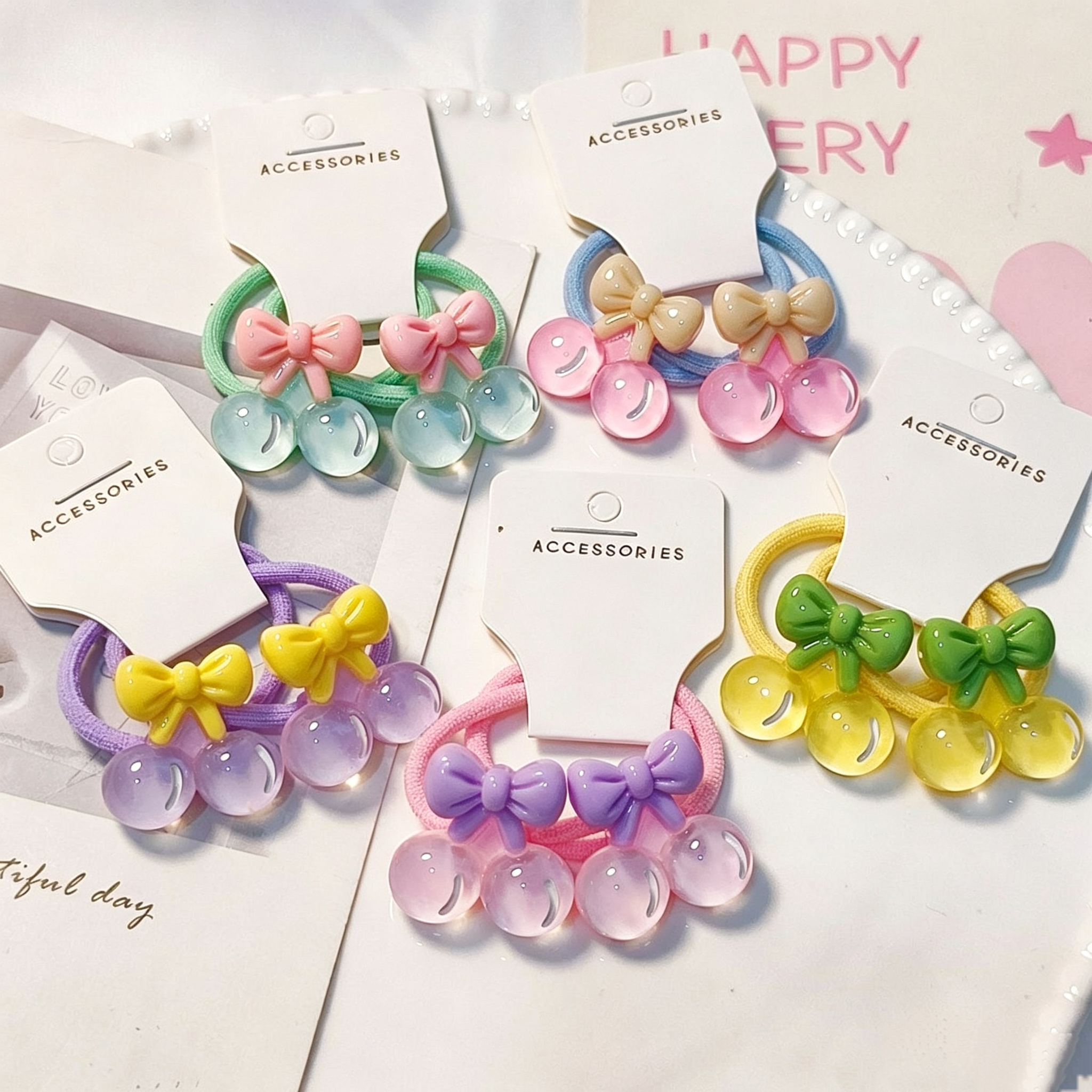 5pcs Cute Bow Hair Ties for Gi - Kids Outdoor Decor reseña y precio