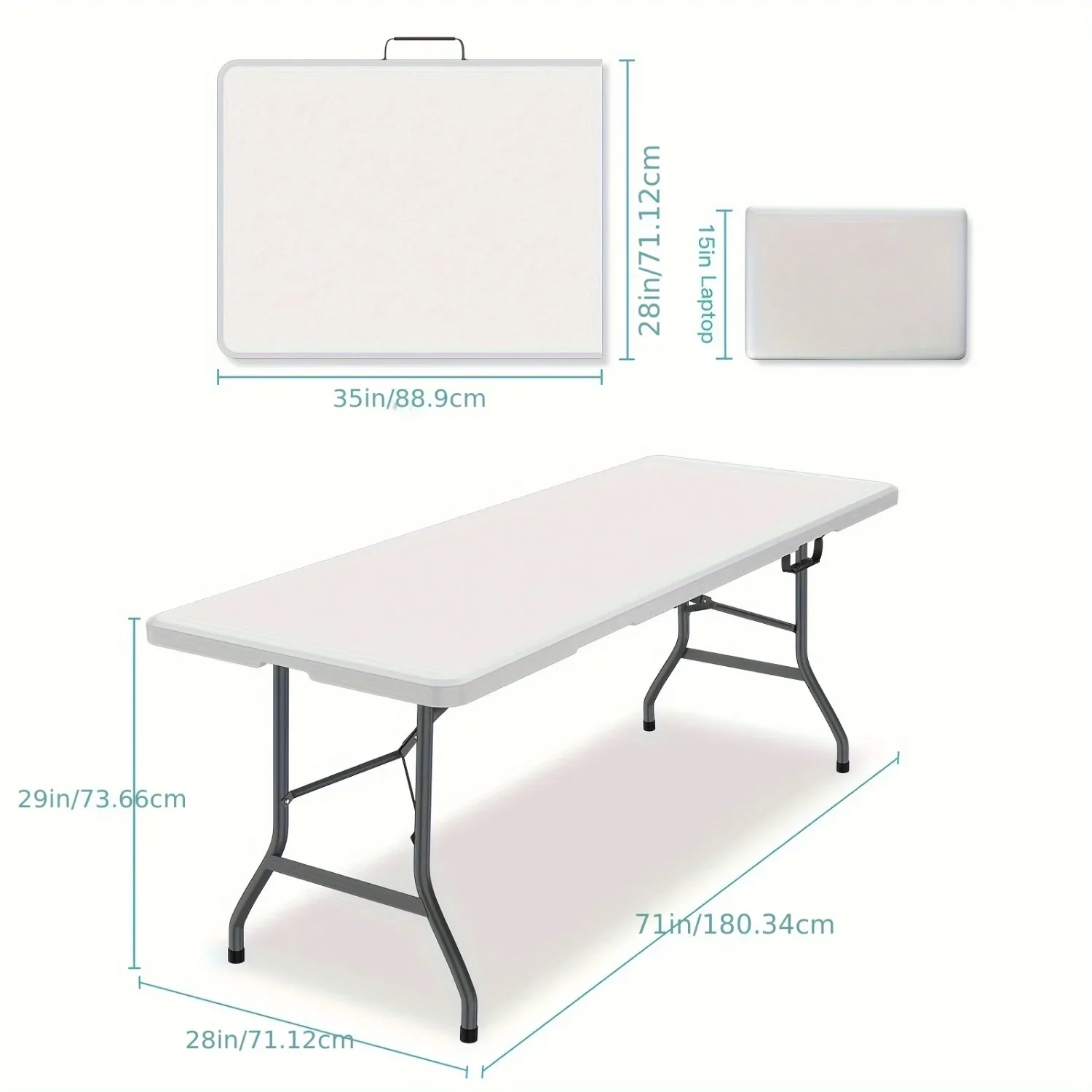 6FT Spacious Plastic Folding T - Kids Outdoor Dining Table reseña y precio
