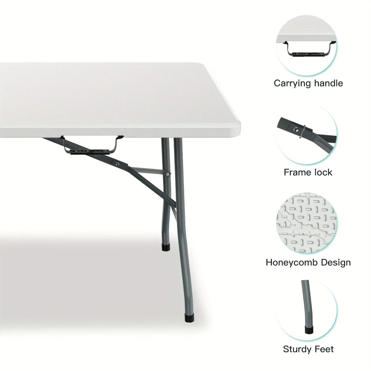 6FT Spacious Plastic Folding T - Kids Outdoor Dining Table reseña y precio