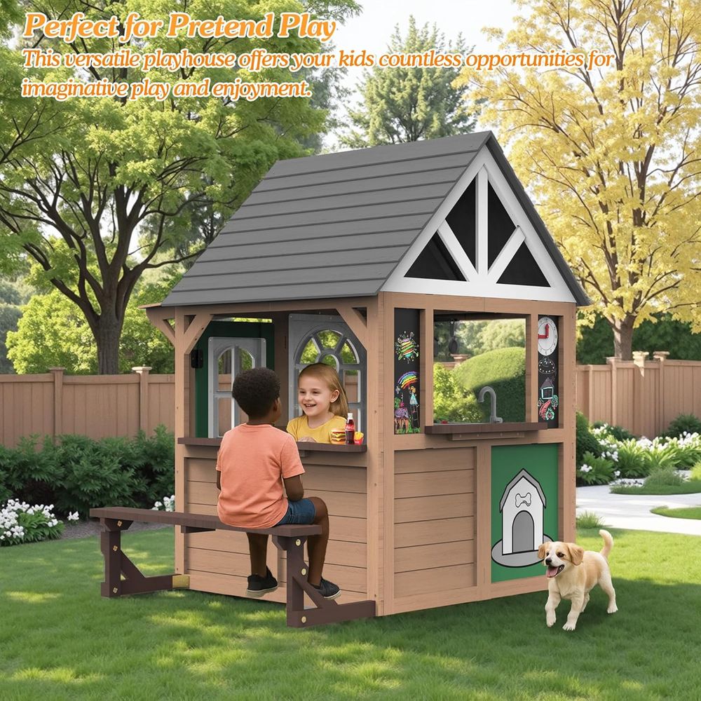 Seizeen Outdoor Play House or  - Kids Outdoor House With Kitchen reseña y precio