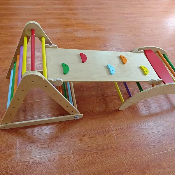 Hot Selling 3-in-1 Montessori  - Kids Outdoor Wooden Climbing Frame reseña y precio