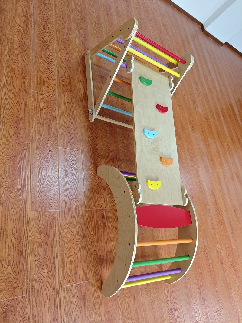 Hot Selling 3-in-1 Montessori  - Kids Outdoor Wooden Climbing Frame reseña y precio