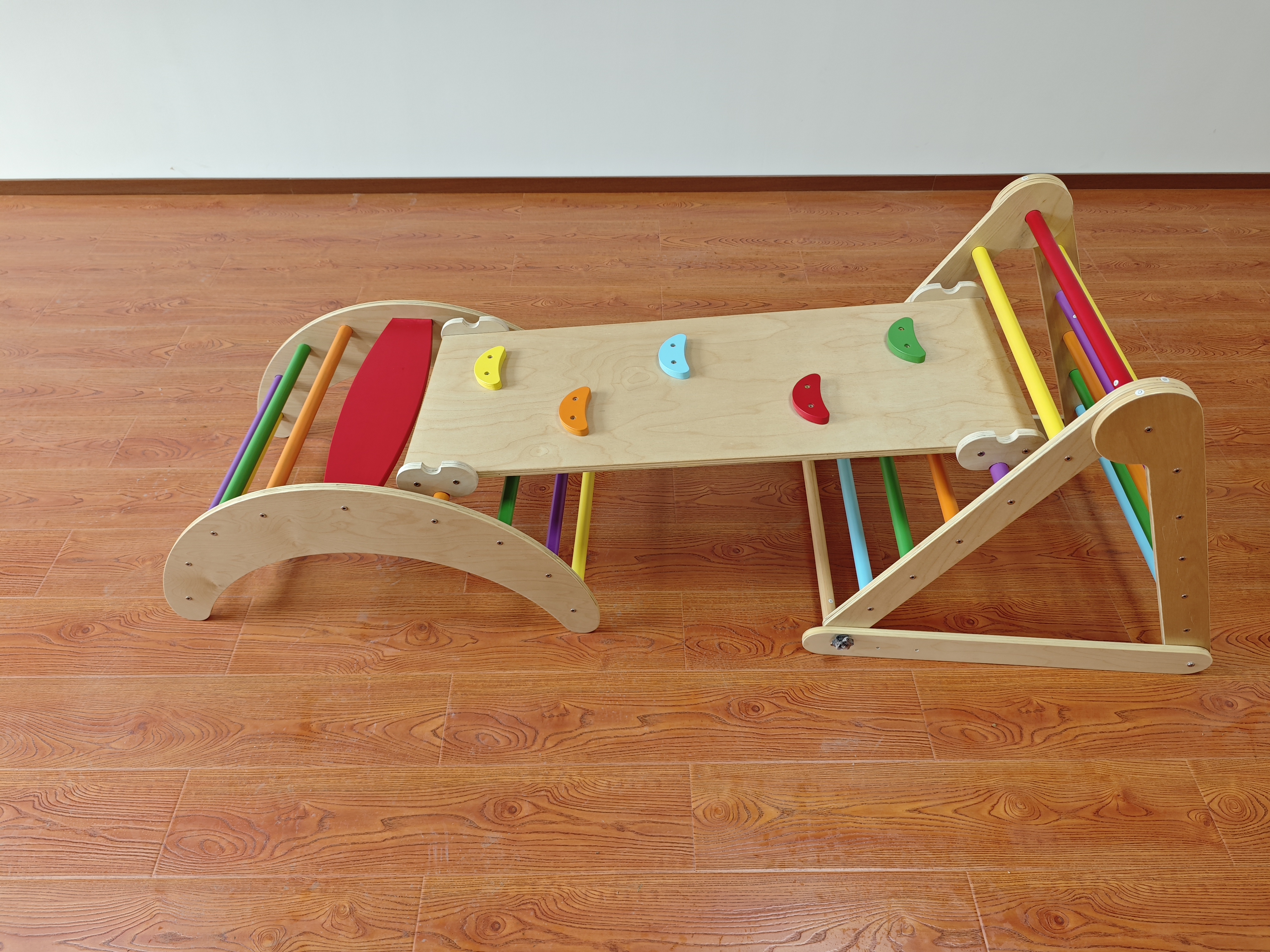 Hot Selling 3-in-1 Montessori  - Kids Outdoor Wooden Climbing Frame reseña y precio