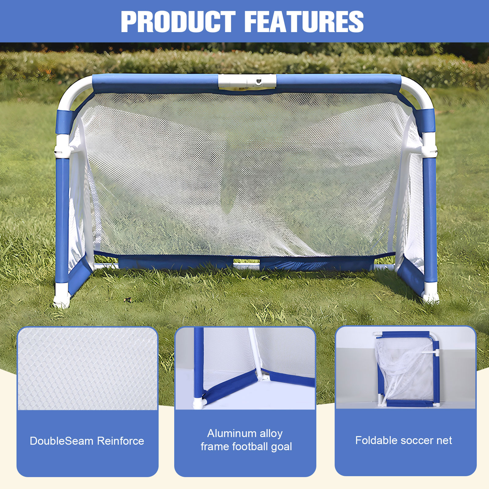 Aluminum Foldable Soccer Goal  - Kids Indoor Outdoor Games reseña y precio