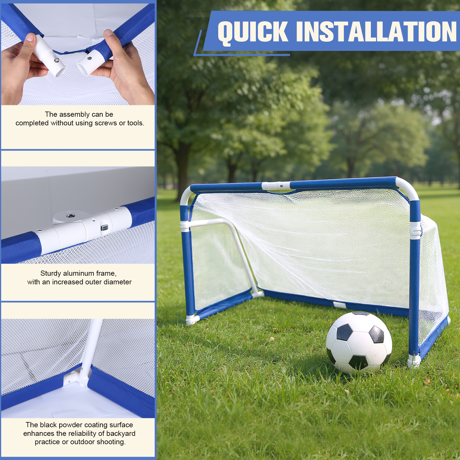 Aluminum Foldable Soccer Goal  - Kids Indoor Outdoor Games reseña y precio