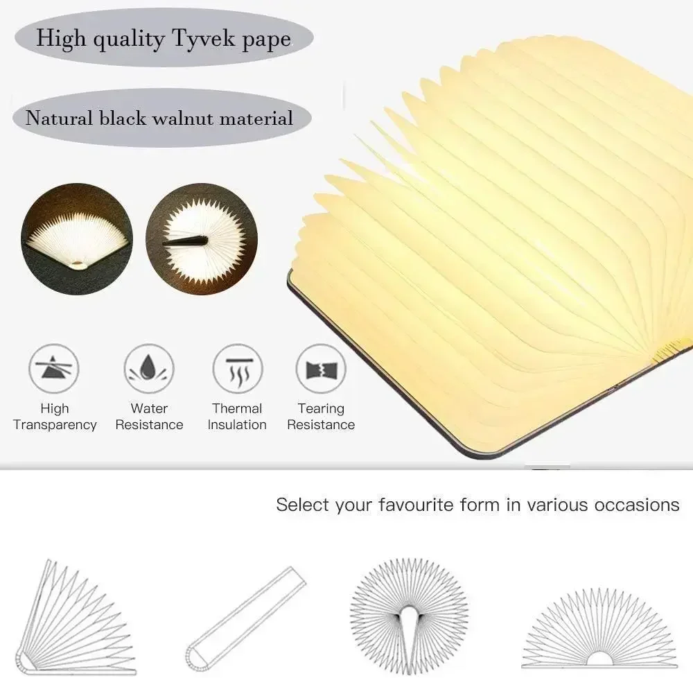 3D Book Light Folding Wooden C - Kids Outdoor Wooden Table reseña y precio