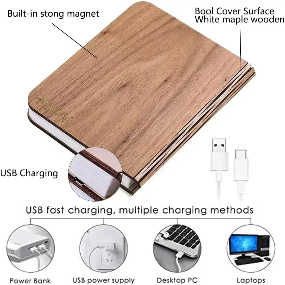 3D Book Light Folding Wooden C - Kids Outdoor Wooden Table reseña y precio
