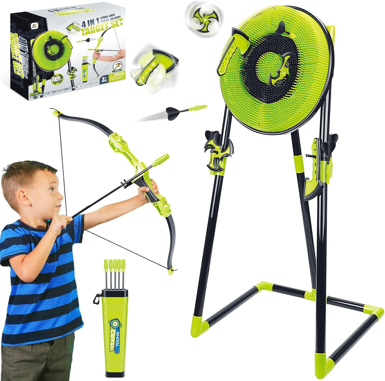 4 in 1 Axe Throwing Target Set - Kids Outdoor Ninja Set reseña y precio