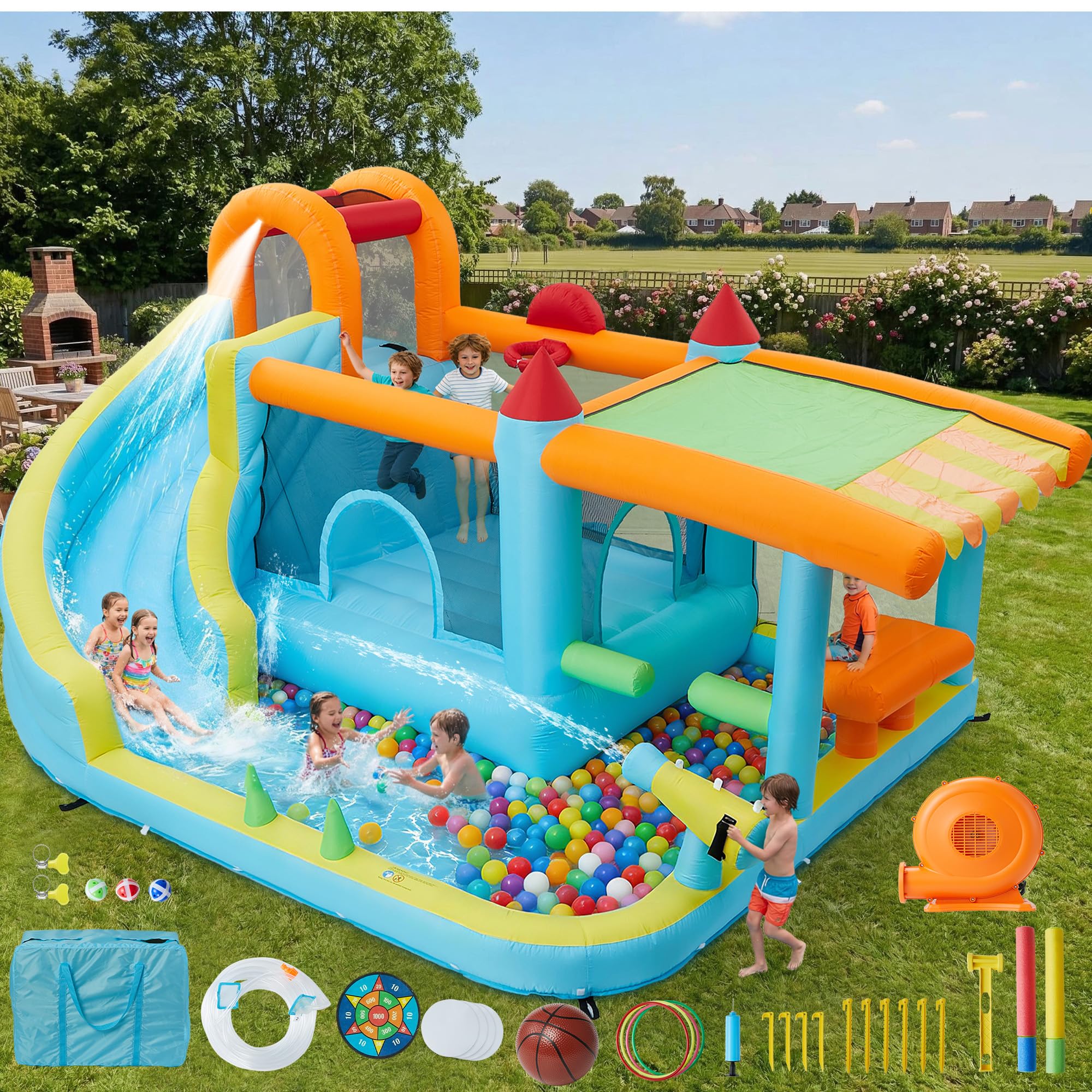 14x10FT Inflatable Bounce Hous - Kids Outdoor Jumping Castle reseña y precio