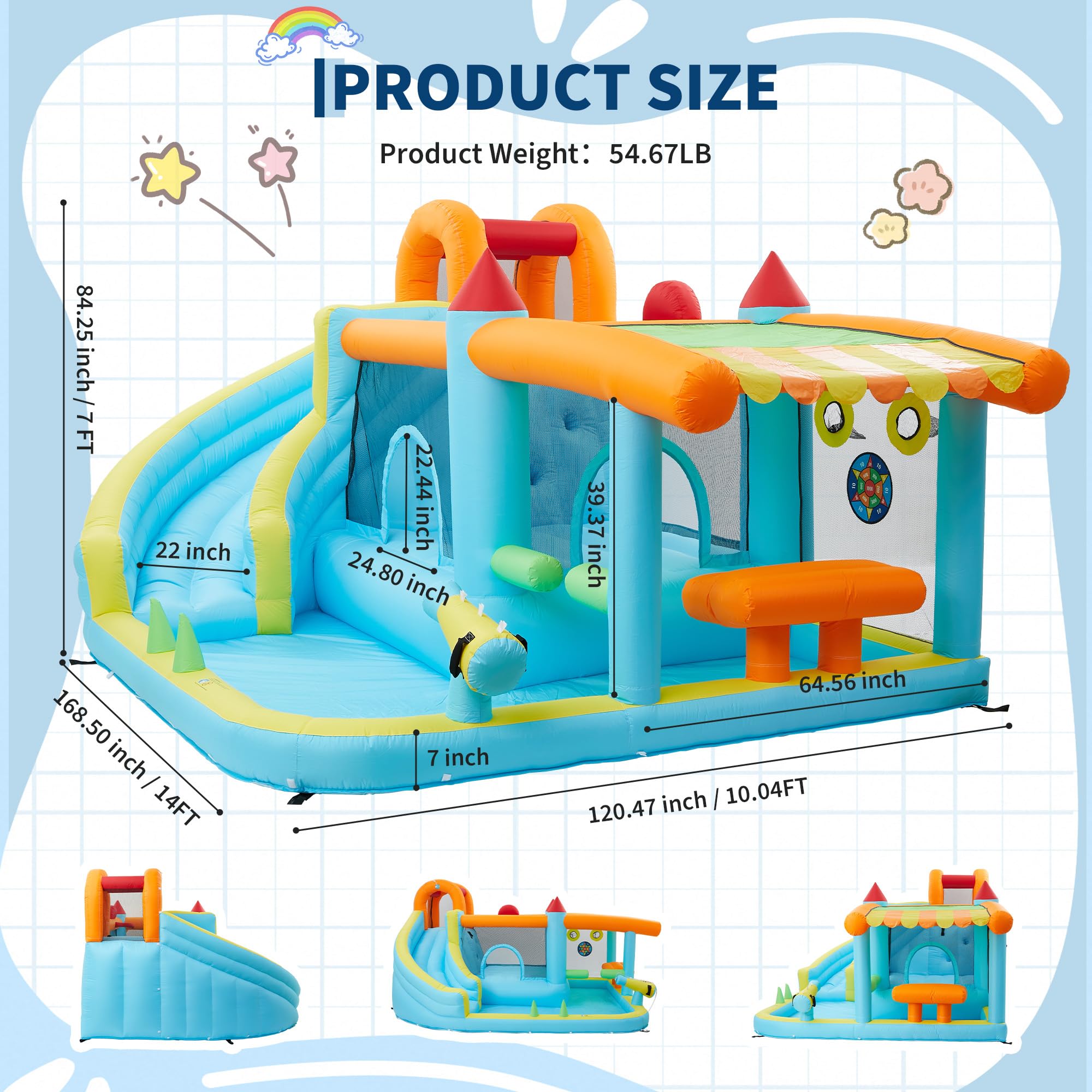 14x10FT Inflatable Bounce Hous - Kids Outdoor Jumping Castle reseña y precio