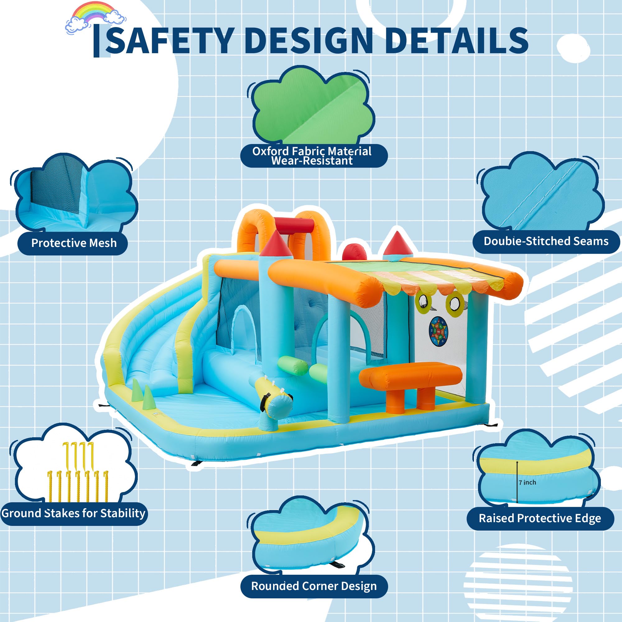 14x10FT Inflatable Bounce Hous - Kids Outdoor Jumping Castle reseña y precio
