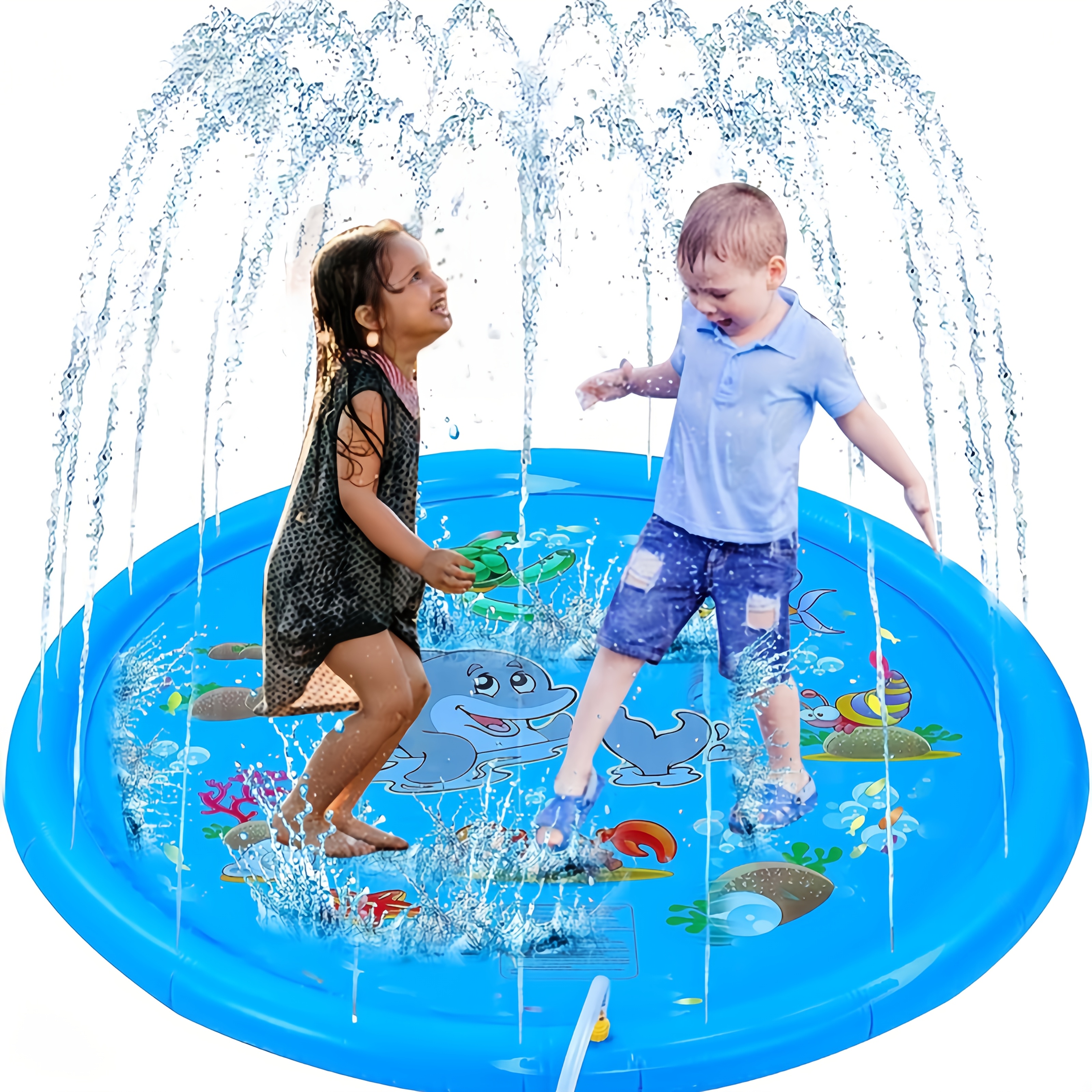 PVC Inflatable Splash Pad Spri - Kids Outdoor Water Sprinkler reseña y precio