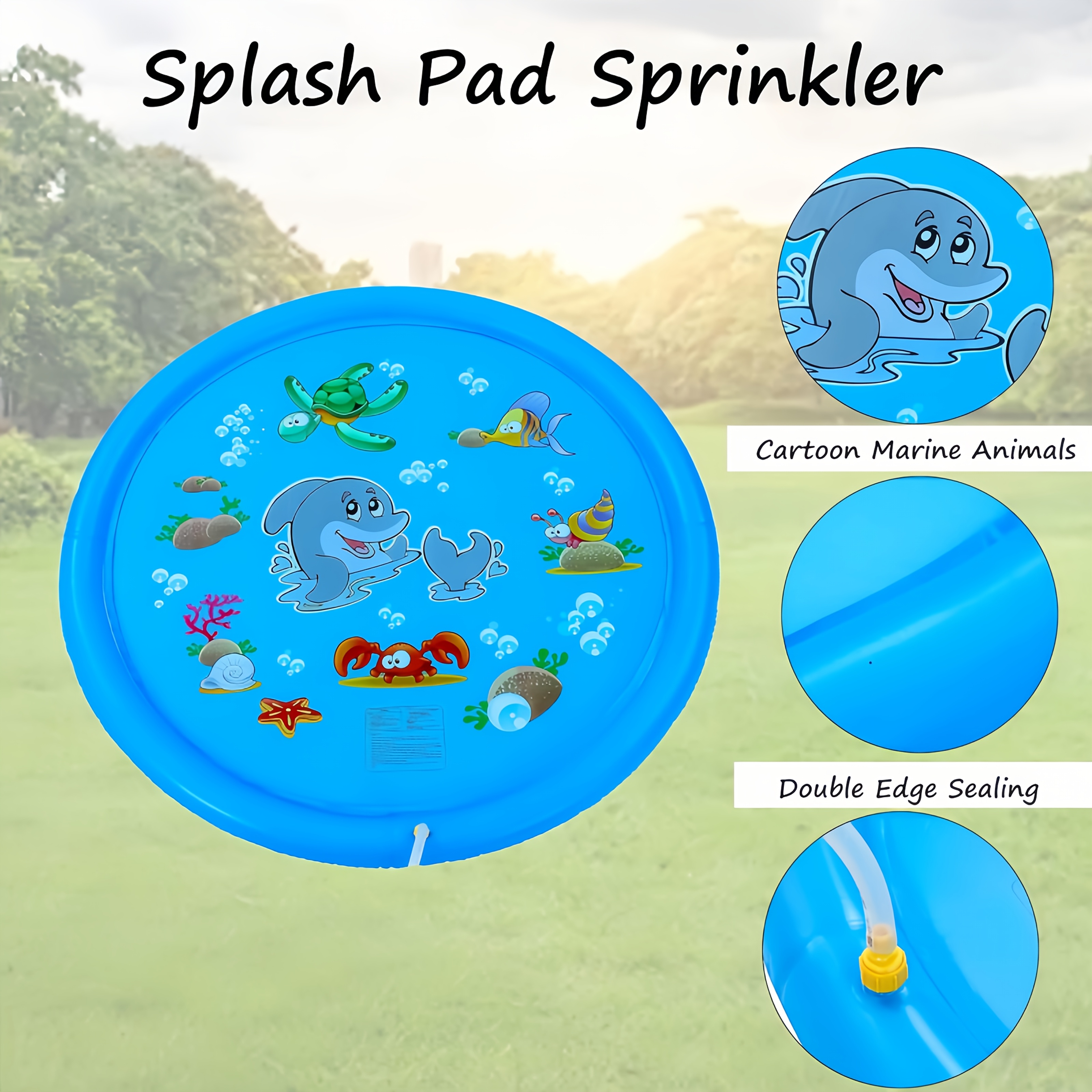 PVC Inflatable Splash Pad Spri - Kids Outdoor Water Sprinkler reseña y precio