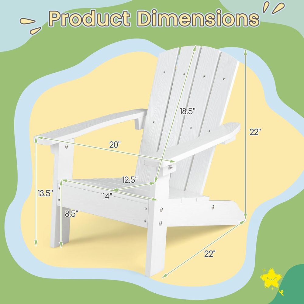 Kids Adirondack Chair, All-Wea - Kids Outdoor Lawn Chair reseña y precio