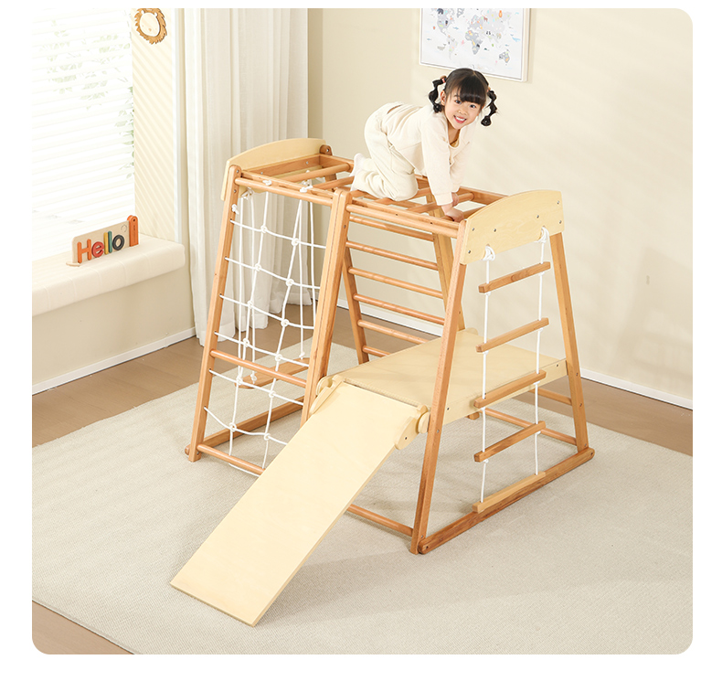 Kids Outdoor Indoor Montessori - Kids Outdoor Wooden Climbing Frame reseña y precio