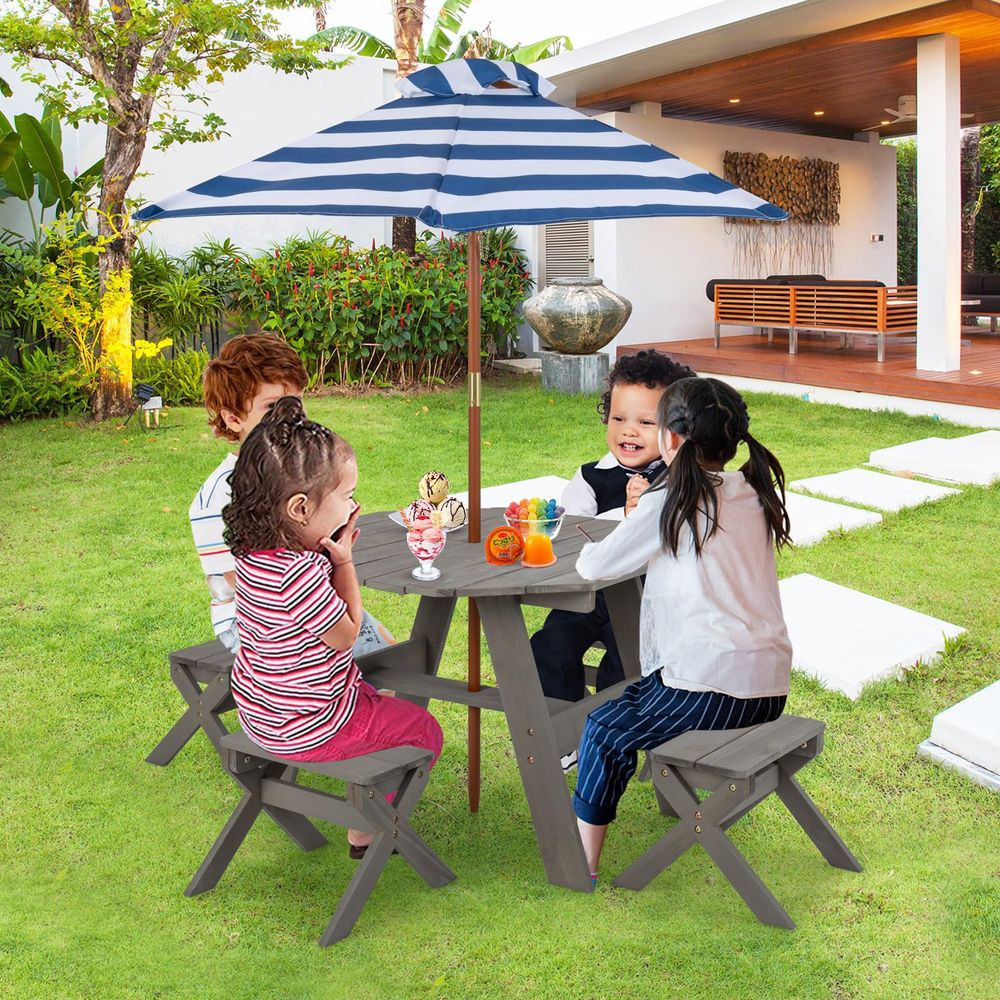 Kids Picnic Table, Fir Wood Oc - Kids Outdoor Wooden Table reseña y precio