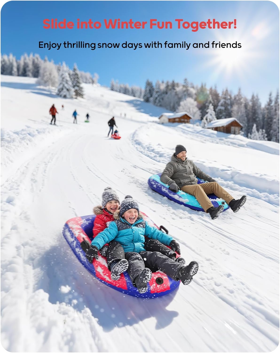 QPAU Inflatable PVC Snow Sled  - Kids Outdoor Inflatable reseña y precio