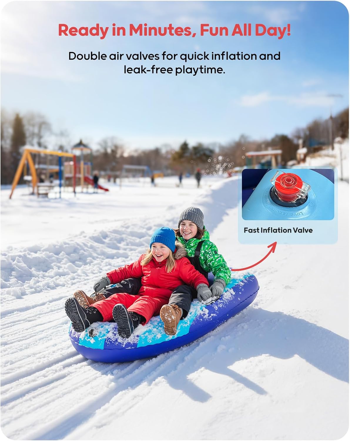 QPAU Inflatable PVC Snow Sled  - Kids Outdoor Inflatable reseña y precio