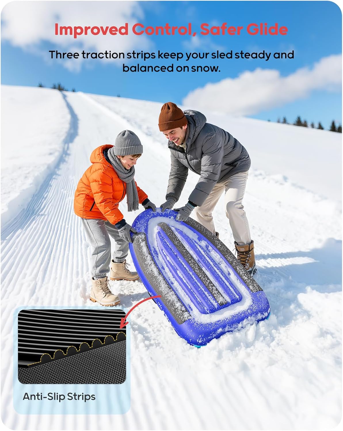 QPAU Inflatable PVC Snow Sled  - Kids Outdoor Inflatable reseña y precio