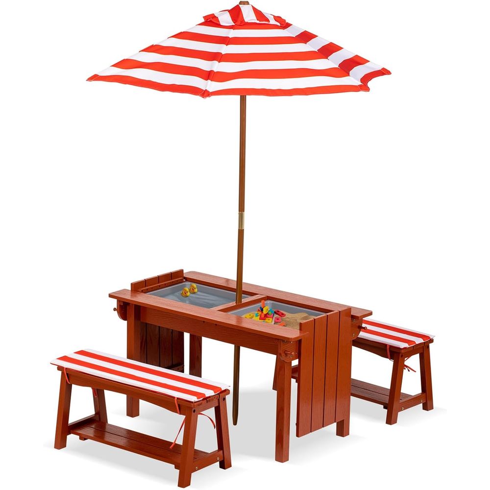 Outdoor Wooden Kids Picnic Tab - Kids Outdoor Wooden Table reseña y precio