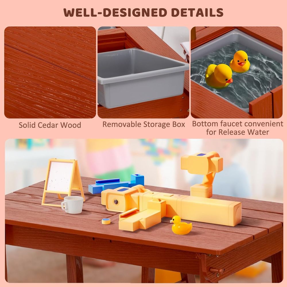 Outdoor Wooden Kids Picnic Tab - Kids Outdoor Wooden Table reseña y precio