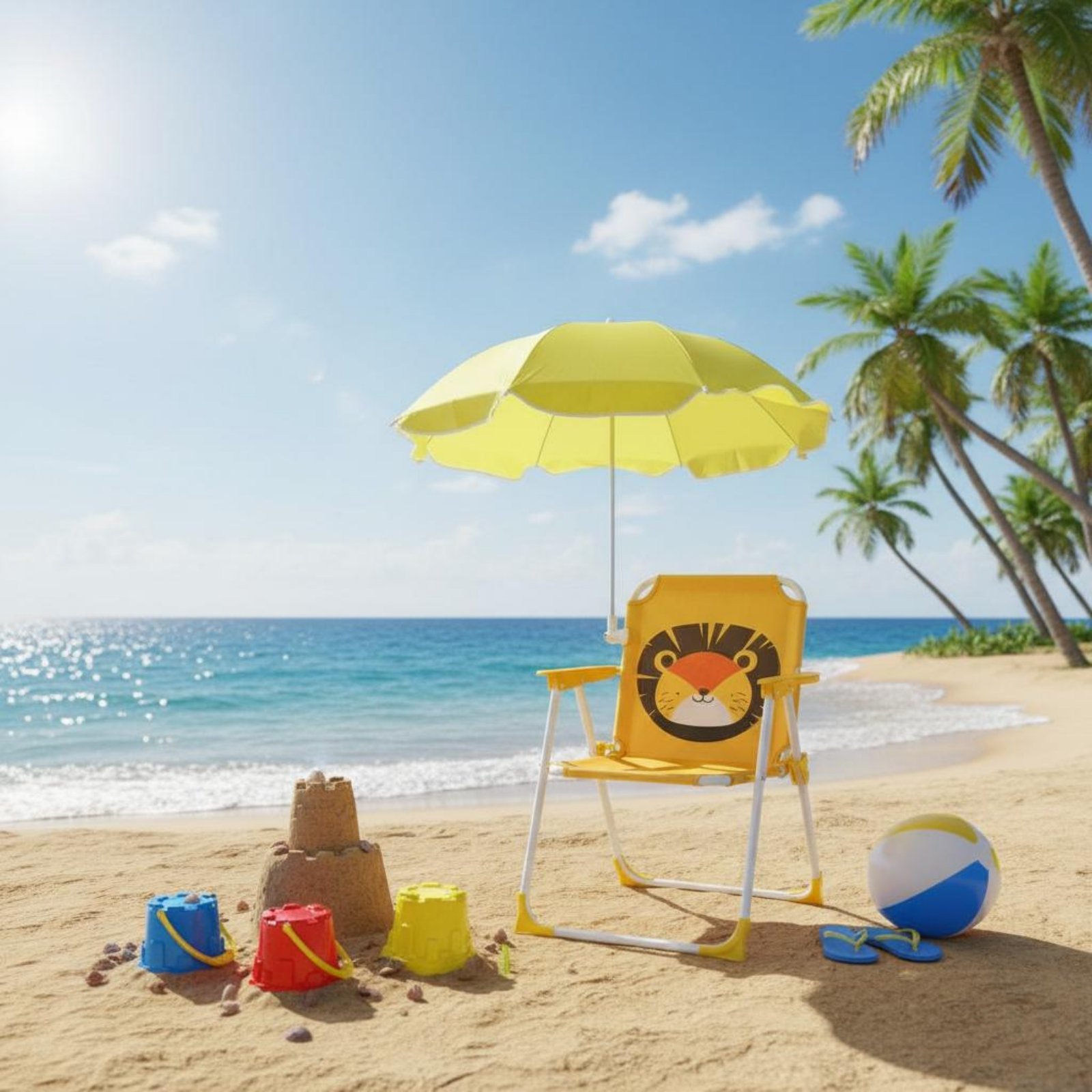 Children's Portable Chair with - Kids Outdoor Lounge Chair With Umbrella reseña y precio